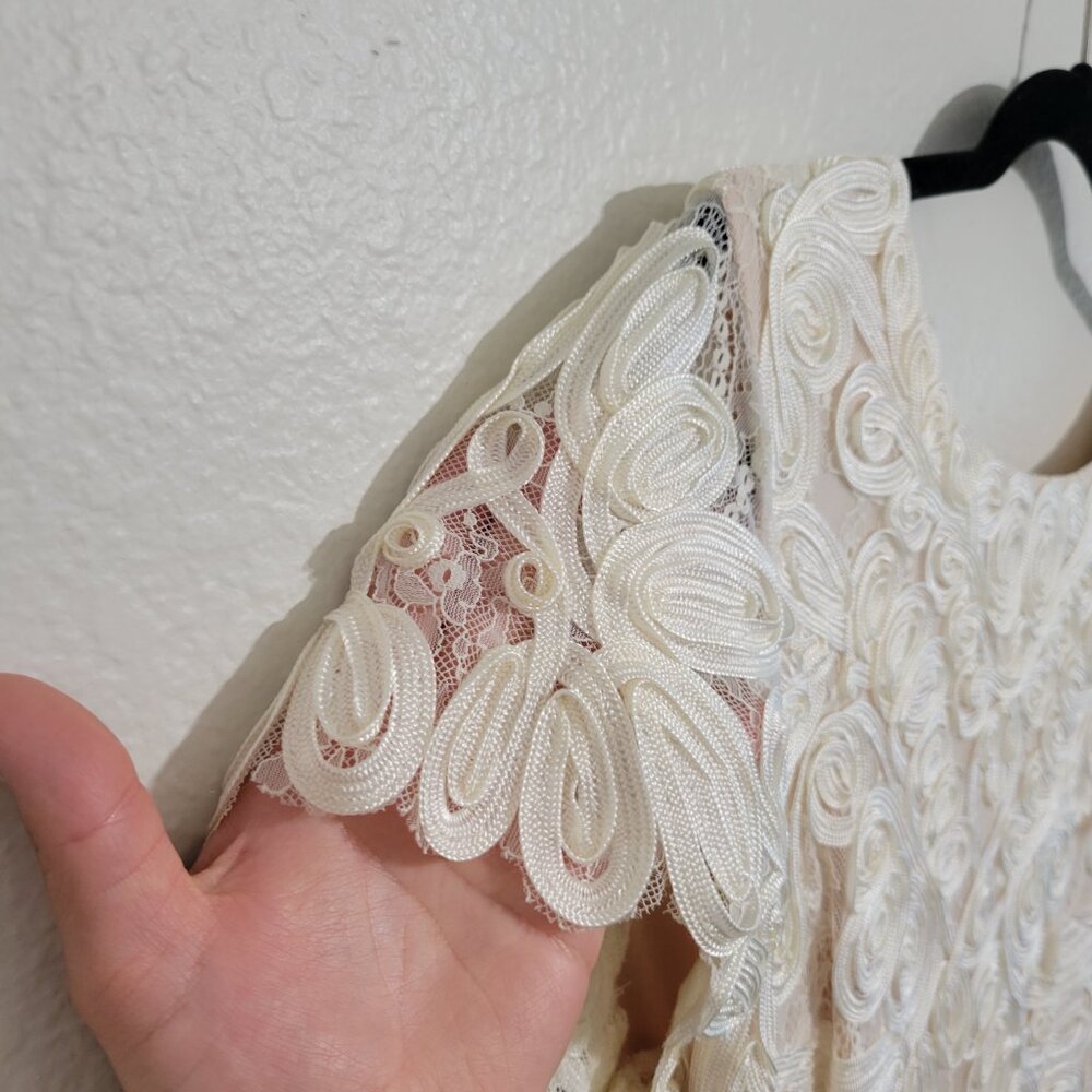 Js Collections Soutache Cream Floral Embroidered … - image 6